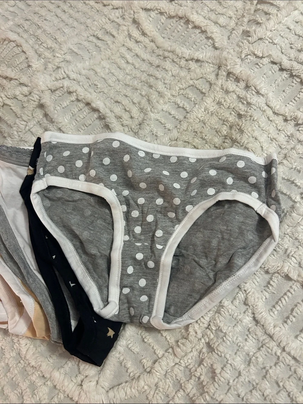 Girls Bikini Underwear Pack - Neutral Mix (Gray, Black, Cream, Pink)